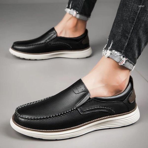 Sapatos casuais Brand Men's Leather Men Business Oxford Roman Dress Roman Luxury Moccasins Soprimentos 38-44