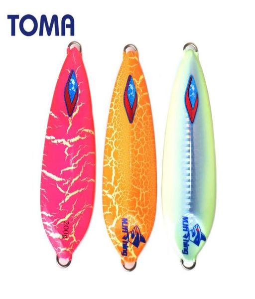 Toma 1pc Yavaş Balıkçı Metal Jigging Lure 200g 300g kurşun balık parıltı yavaş zift jigging kaşık tuzlu su deniz balıkçılık mücadele 201032125020