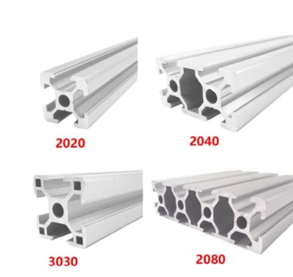 Mäuse 2020 2040 3030 2080 Aluminiumprofil 100 200 300 350 400 450 500 550 600 mm Lineare Schiene Extrusion Extrusion CNC 3D -Druckerteile