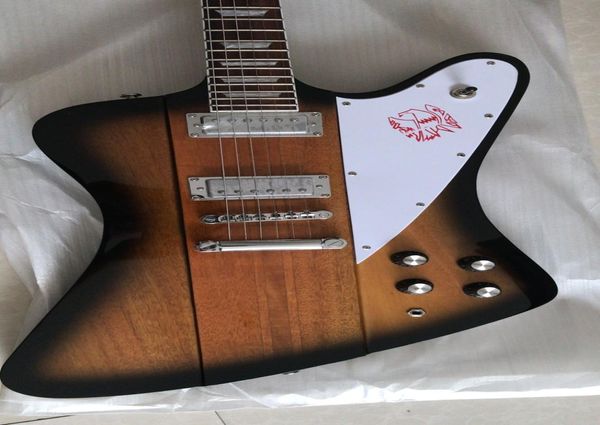 Пользовательская пожарная птица Firebird Thunderbird Vintage Sunburst Электрогитара Шея через кузовов банджо 2 мини -хамбакеры хром 2028324