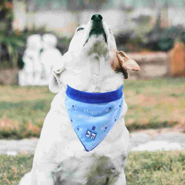 Cachorro lenço de vestuário gato bandanas suprimentos de estimação de pet -triangle de tecido de toalha saliva Happy Hanukkah