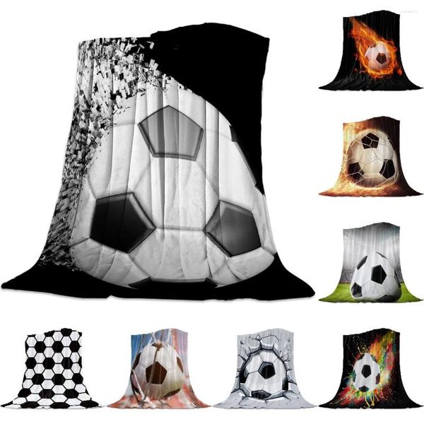 Decken Flanell Fußball werfen Deckenbällchen Fußball -Design warm wirft Sofa Bett Home Betspread Travel Fleece