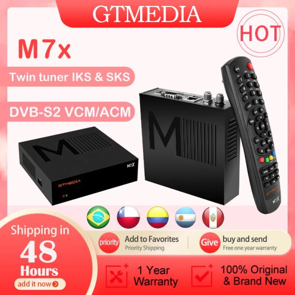 Box 2022 Nuovo Gtmedia M7X Ricevitore satellitare TV Box1080p DVBS2 VCM/ACM/MultiStream Bulitin WiFi Support KSK