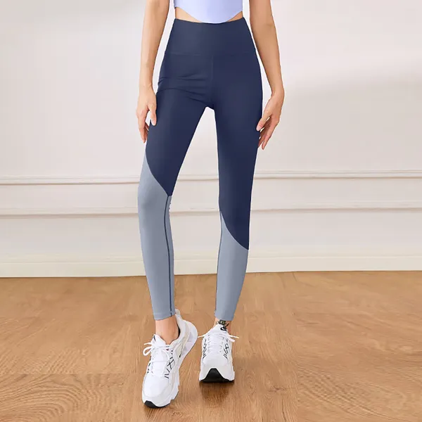 Pantaloni attivi a colore blocco femminile yoga ad alta resistenza leggermente asciugatura dei gambetti di fitness gambe fitness femminina