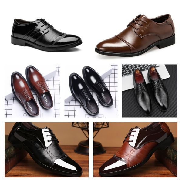 2024 Nuove scarpe in pelle multi-stile designer di lusso, scarpe casual nera maschile, scarpe da abbigliamento di grandi dimensioni, scarpe da sposa a punta