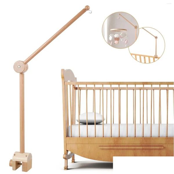 Kinderwagen Teile Zubehör Baby Crib Mobiler Arm 27inch Holzwolkenbett Glockenhalter einstellbare Hanging Spielzeughügel Dekoration Halter D otkyb