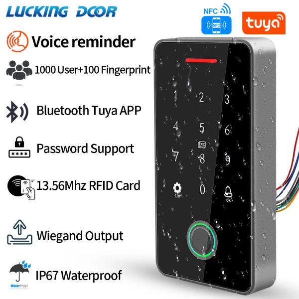 Kits NFC Bluetooth Tuya App Backlight Touch 13.56MHz RFID -KARTEN AUFFEHLE CONTROL Tastatur Schloss Öffner WG Ausgabe IP66 WATREPROOF