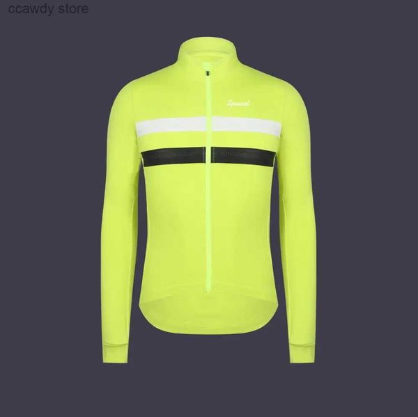 T-shirt maschile 2024 Nuova maglia ciclistica in inverno invernale neon invernale con stripe rctive urbano in bicicletta per bicicletta per bicicletta thermal maglia H240407