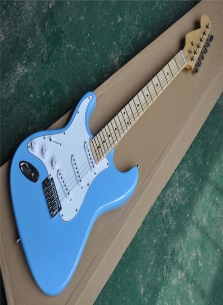 LEftHanded Blue Body E -Gitarre mit SSS PICKUPSWHITE Pickguardmaple Fretboardchrome HardwareProvide Customized Services4516749