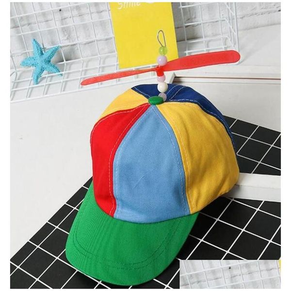 Caps Hats adt Helikopter Propeller Baseball Colorf Patchwork Cap Hut Bambus Libelle Kinder Jungen Mädchen Snapback Dad Hat5805617 Drop ot5ym