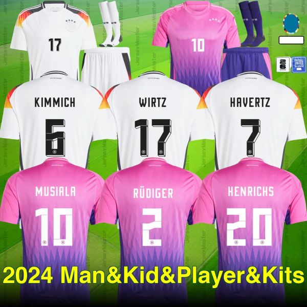 24 25 Musiala Kroos Havertz Musiala Futbol Jersey 2024 Euro Kupa Almanya Ulusal Takımları Futbol Tesaresi 2025 Erkek Çocuk Kiti Eve Set Mor Gnabry Henrichs Kimmich