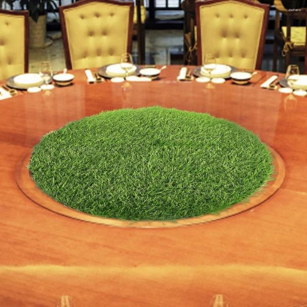 Mesa de decoração de pano de mesa Mat tapete de simulação ordinária grama placemats acessórios de café Banquetes de plástico outono ao ar livre