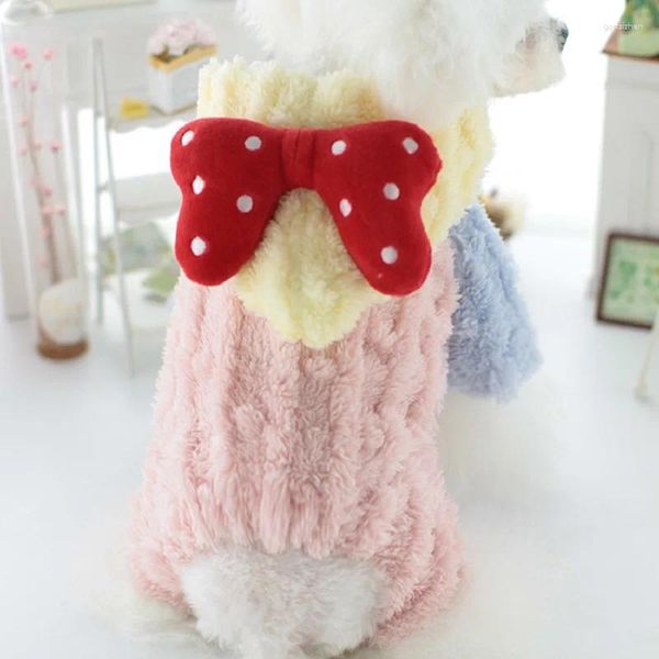 Köpek Kıyafet Kış Yumuşak Tulum Köpekler Polka Dots Hood Dekor Dekor Köpek Teddy Giysileri XS S M L XL