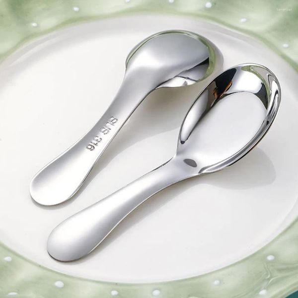 Cucchiai 2 pezzi in acciaio inossidabile cucchiaio per bambini cucina per cuocere il porridge per miele in metallo che serve finiture semplici