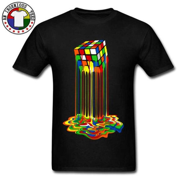 Sheldon Cooper T -Shirt Regenbogen Abstraktion geschmolzenes Würfel Bild reine Baumwolle junges T -Shirt -Geschenk Männer Tops gute Qualität 2106298501173