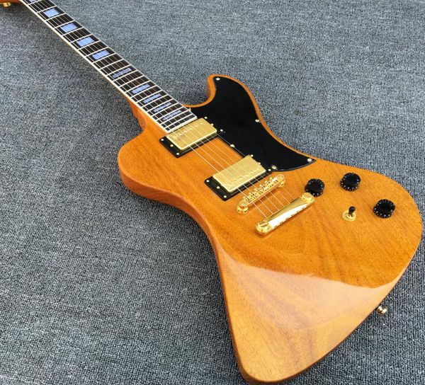 Özel Mağaza Rd Tarzı Doğal Sarı Firebird Explorer Elektro Gitar Uçan Fhole Headstock Schaller Tuner Blok Kakma Altın 2103288