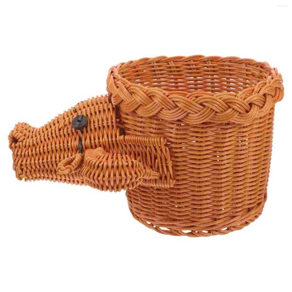 Set di stoviglie cestino vaccini imitazioni imitazione rattan organizzatore intrecciato cesto cucina desktop multifunzione pane decorativo cartone animato