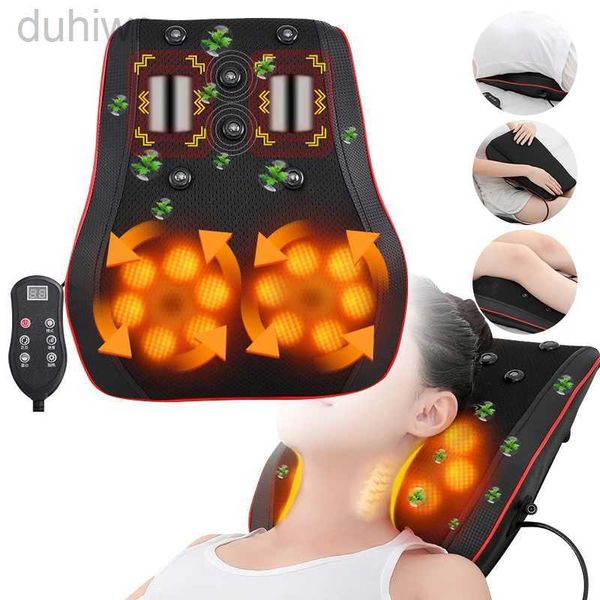 Ganzkörpermassager Elektrische Shiatsu Hals und Gebärmutterhalsmassage Kissen Erwärmung vibrierende Taille Rückeninstrument Auto Schulterhals Kneten Kissen neu 240407