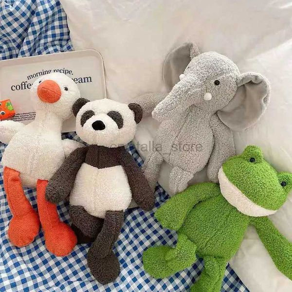 Filmler TV Peluş Oyuncak 40-85cm Büyük Frog Peluş Oyuncak Doldurulmuş benzer Hug Atma Yastık Fil Ördek Panda Bebek Yemek Oyuncak Okulu Şekerleme Bebek 240407