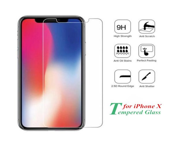 Per iPhone 8 Plus iPhone X 7 6s 6 Plus Temmed Schermo Protector Factory Fornitura di alta qualità da 25D 9H Ship Out con2793461