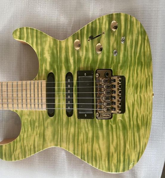 Jack Son PC1 Phil Collen Qulit Maple Top Green Electric Guitar China Sustain Pickup Floyd Rose Tremolo Active Wires 9V Battery6825705