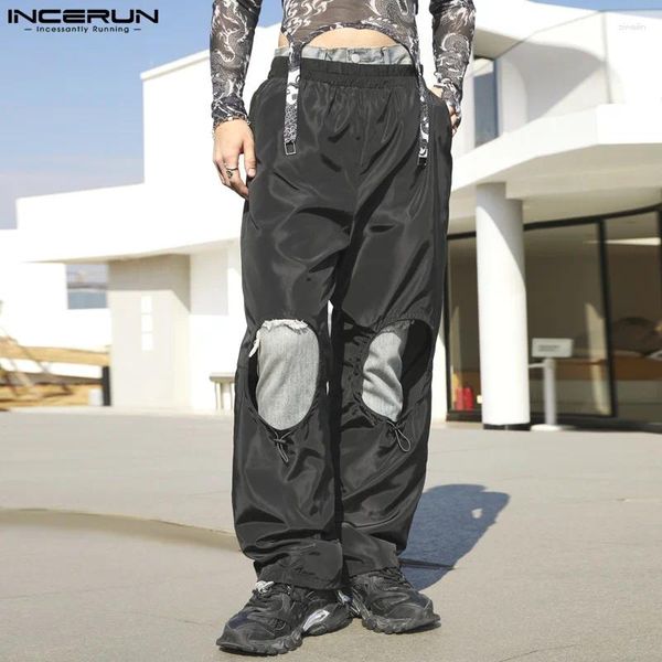 Herrenhosen Incerun 2024 Amerikanische Herren Pantalons hohl aus Designhosen lässig modisch männlich verkaufen Jogger Long Pant S-5xl