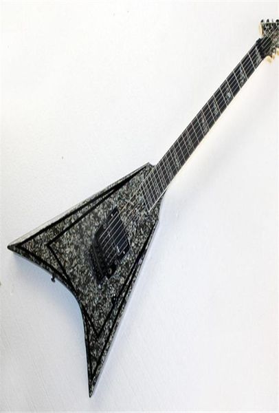 Alexi Specialshaped Vshaped E -Gitarreblue und Black Pearl Guard Platte Veneerrated Head und Tremolospecial Inlaycan 5492896