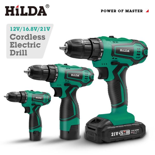 Hilda Electric Drill беспроводная отвертка лития батарея.