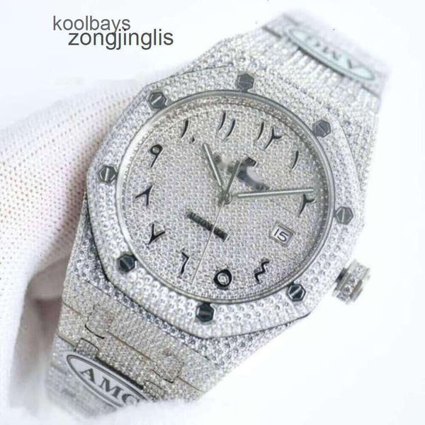 APS Womens Luxury DiamondEncrusted Watch Designer Full Diamond Watch Ice Men Watch Ap Menwatch Movimento mecânico AUTO