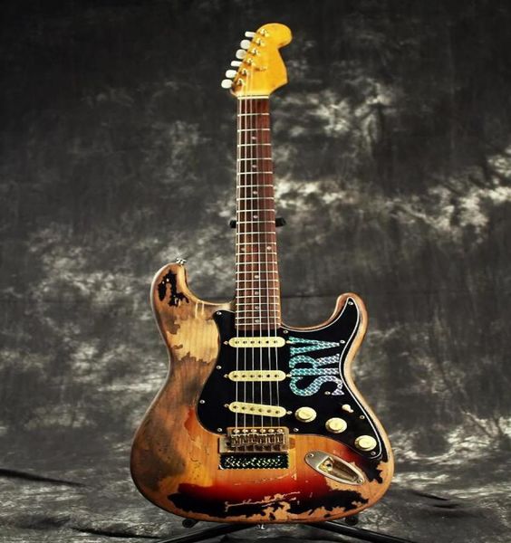 Shop Custom 10S Edição limitada Stevie Ray Vaughan Tribute número um SRV 1 Relíquia pesada guitarra de guitarra veter