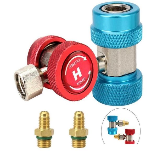 Altro Auto Electronics Auto rapido Adattatore Adattatore Adattatore regolabile R134A Accessori bassi 2 pcs Condizionatore d'aria Fluoruro trasmettono DHLZ1