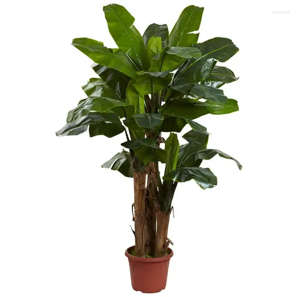 Flores decorativas gigantes Tripla Tree Banana Artificial Tree (Indoor/Outdoor) Papel de embrulho de buquê Eucalipto folhas azuis peon azul