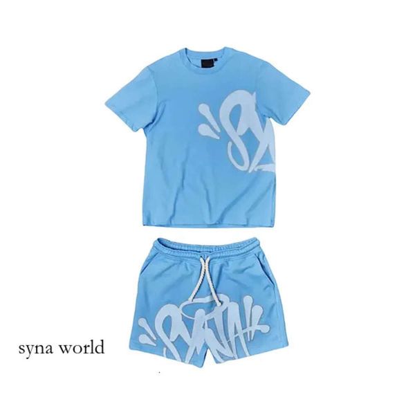 Herren -Tracksuits Syna World T -Shirt Short Set - Grau / rosa Top -Qualität -EU -Größen XS -XXL 970 987