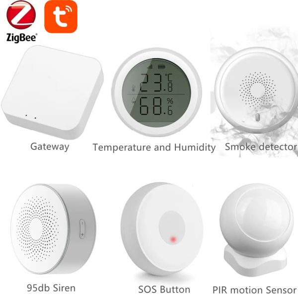 Kitler DIY TAYA ZIGBEE3.0 Duman DDetector Gaz Dedektörü Strob Sireni ve SOS Düğmesi Akıllı Yaşam Uygulama Kontrolü