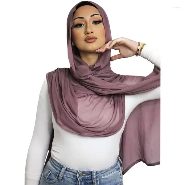 Ethnische Kleidung Viskose Hijab für Frauen Muslim Rayon Fashion Schal Kopf nicht gleitsame Voile Femme Musulmane