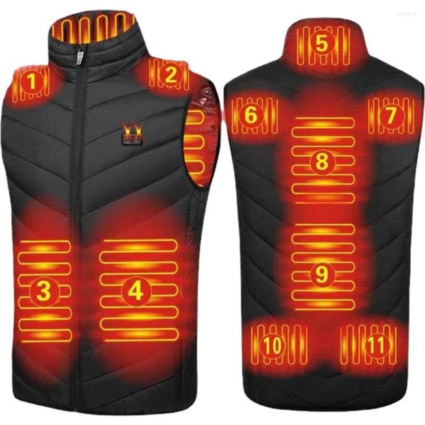 Teppiche 11 Orte erhitzte Weste Männer Frauen USB-Jacke Heizung Wärme Kleidung Jagd Winter Schwarz M-4xl