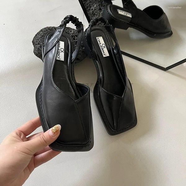 Sandalen Frauen 2024 Sommer elegantes Mode elastic Band Flat Heel Light Party Schuhe Square 35-41 Zeh