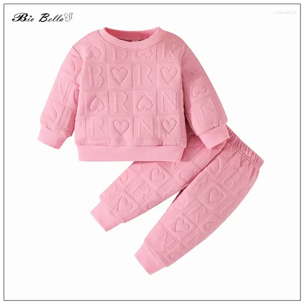 Set di abbigliamento da ragazza vestiti per bambini adorabili cappotti a maniche piene pantaloni primaverili e autunno 0-24m nati con il concorsi eleganti abiti da bambino