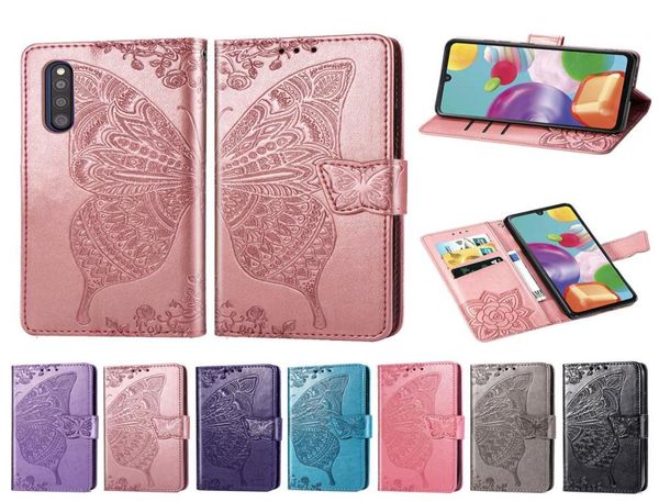 Caixa de telefone da carteira para Samsung Galaxy A41 Poeira PU PU FLORE BORTERFLEFLEFLEFLEFLEFLEFLEFLEFLEFLEFTIVO DE FUNDA MANTAGEM MOLTE