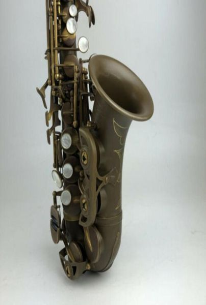Новый антикварный медный сопрано саксофон BB изогнутый саксофоне High F с корпусом хорошее состояние Custom B Flat Sax9297560