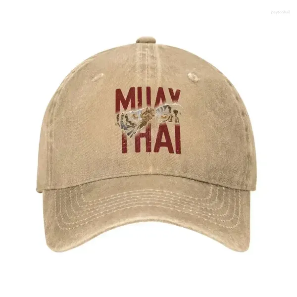 Ball Caps Fashion Cotton Muay Tige Tiger Baseball Cap для мужчин Женщины регулируют Таиланд боевой арт -боец дух папа Шляпа защита солнца