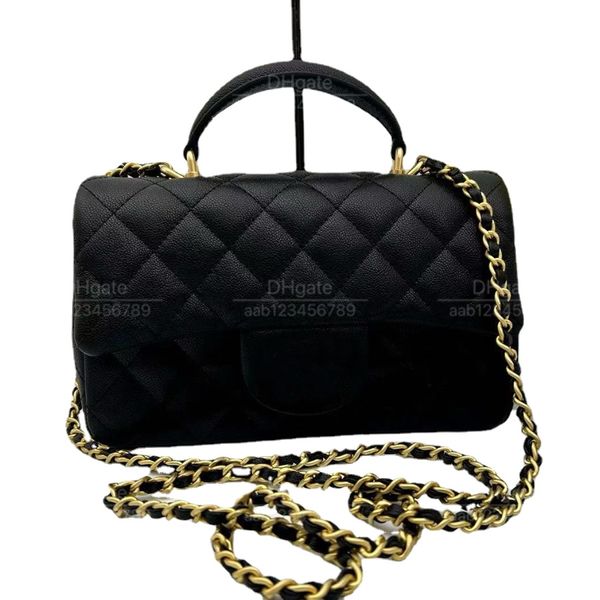 Bolsas de luxo de qualidade de espelho 10A sacos de designers clássicos sacos de aba de 20 cm bolsas femininas bolsas de ombro de couro18k bolsas de corrente de alta qualidade com caixas de presente originais