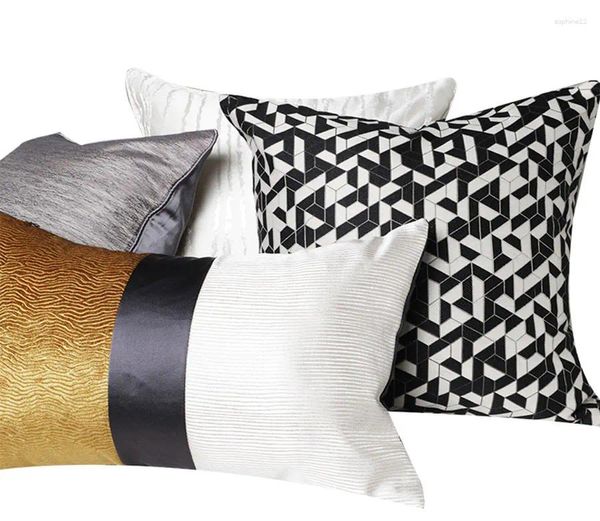 Pillow Fashion Grey Black Gold White Decorative Throw Pillow/Almofadas Hülle 30x50 45 50 European Modern Cover Home Dekoration