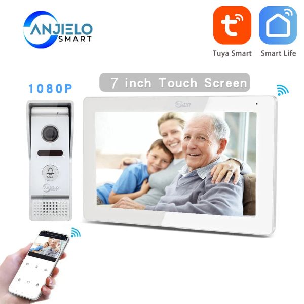 Дверные звонки 1080p Wi -Fi Video Intercom Monitor для дома Residencial Card Access Video Door Domer Camera Tuya Video Intercoms для квартиры