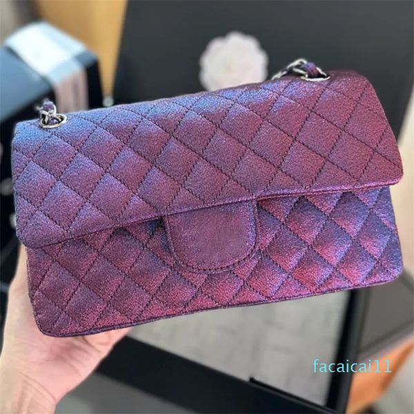 Luxusbeutel hochwertiger Leder Perlmantel glühend Leder Diamantgitter Einfache vielseitige Umhängetaschen Crossbody -Tasche Clutch -Tasche