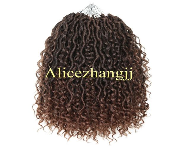 18QOT deusa bagunçada da deusa faux locs Curly Crochet Braid Bohemian Soft Synthetic Braids Extensões de cabelo Blonde Color4665258