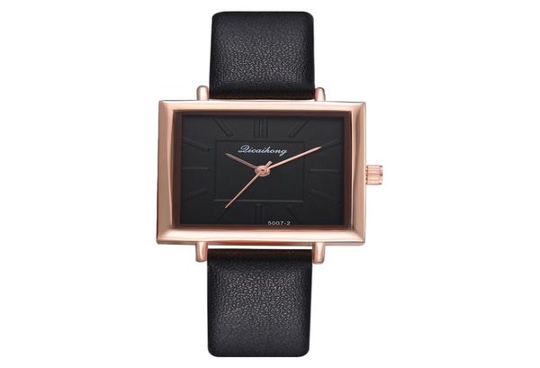 Casual Ackals Mode Luxusuhren für Mädchen Designer Legierung Buckle Business und Leder Belt Watch Glass Square Frau Big Sal8713626