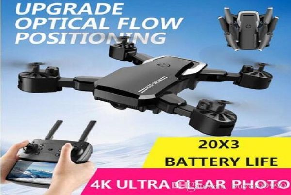 4K 1080P HD Camera Mini Drone Wi -Fi Pogra Aerial RC Helicópteros Toy Toy Adulto Crianças Preto Cinzento Quadcopter Aeronave NEW9453163