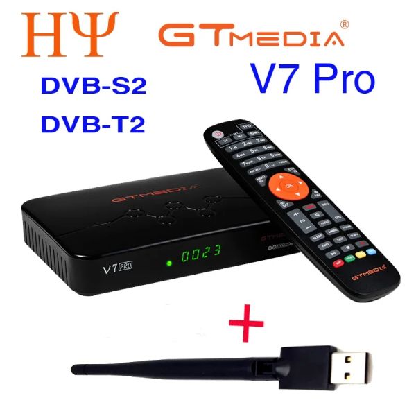 Box GT Media V7 Pro Dvbs2 S2X T2 Set Top Box Satellite TV Обновление CA Card Slot USB Wi -Fi Support Network Cam TV Box