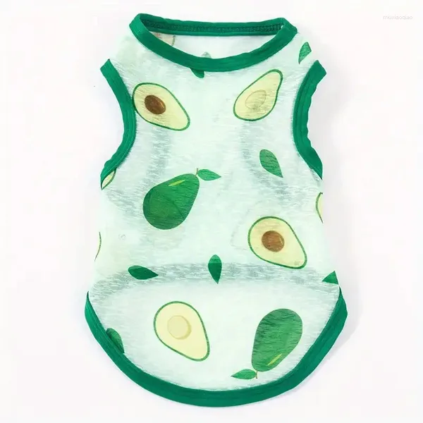 Dog Apparel Fruit Prind Roupos de animais de verão colete de verão para um pequeno gato de gato fofo roupas de cachorro, traje de chihuahua respirável